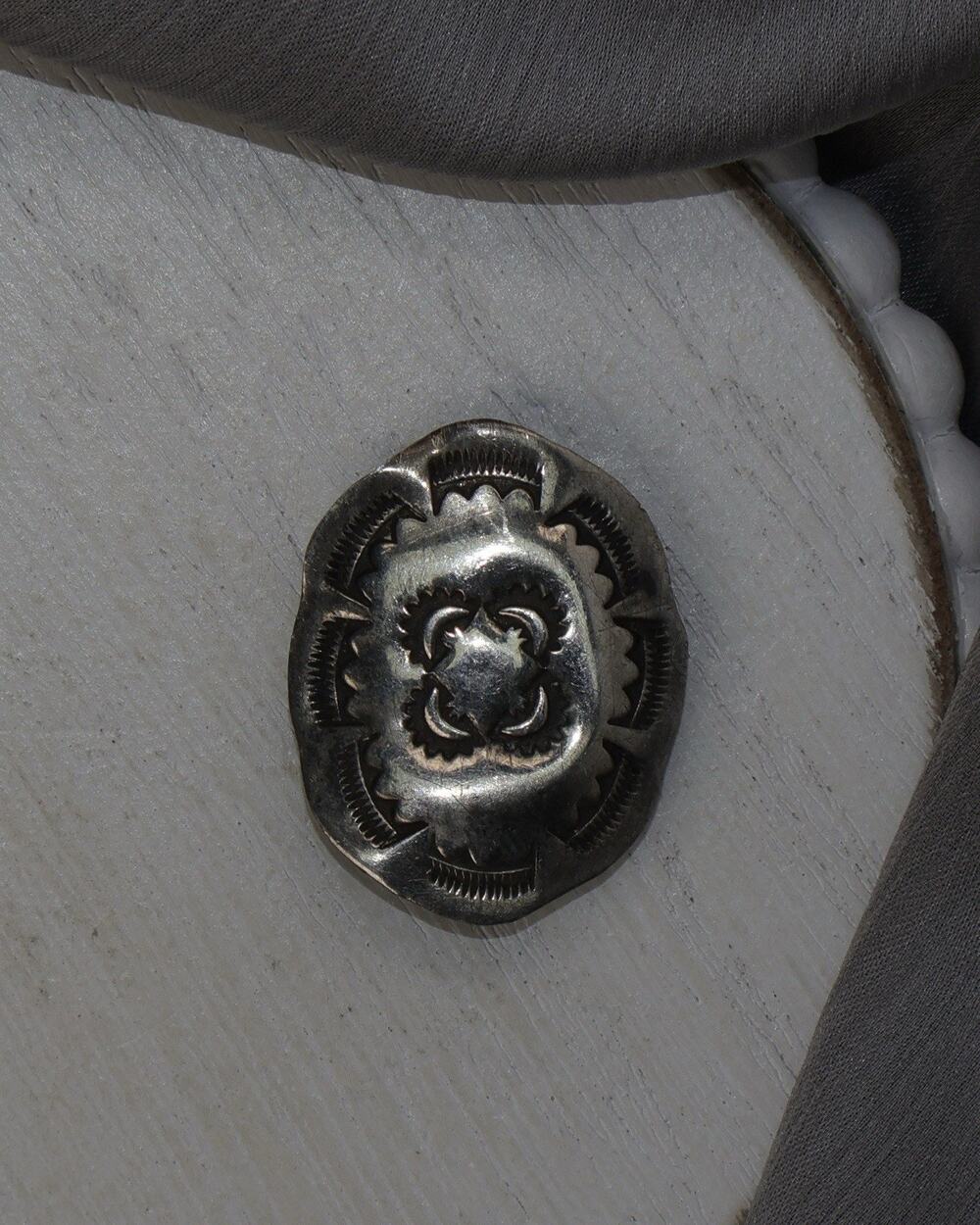Vintage Navajo Sterling Silver Bridle Rosette 3.8G / 1.2in